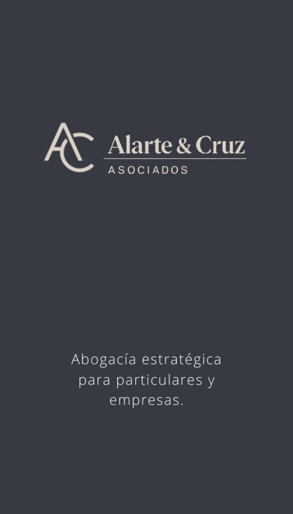 Tarjeta de visita de Alarte & Cruz Asociados con su identidad visual aplicada