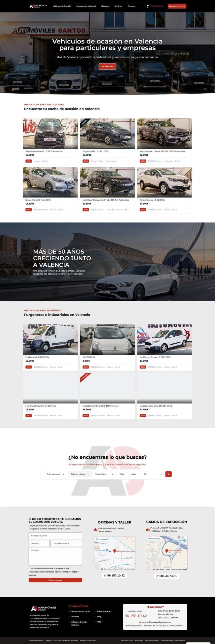 Web de Automóviles Santos