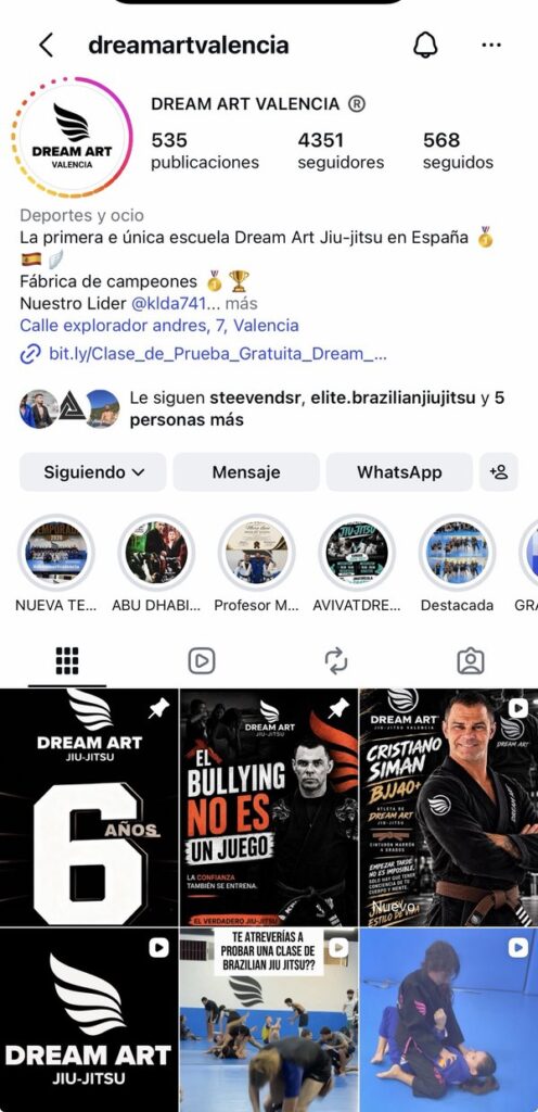 Instagram de Dream Art Valencia